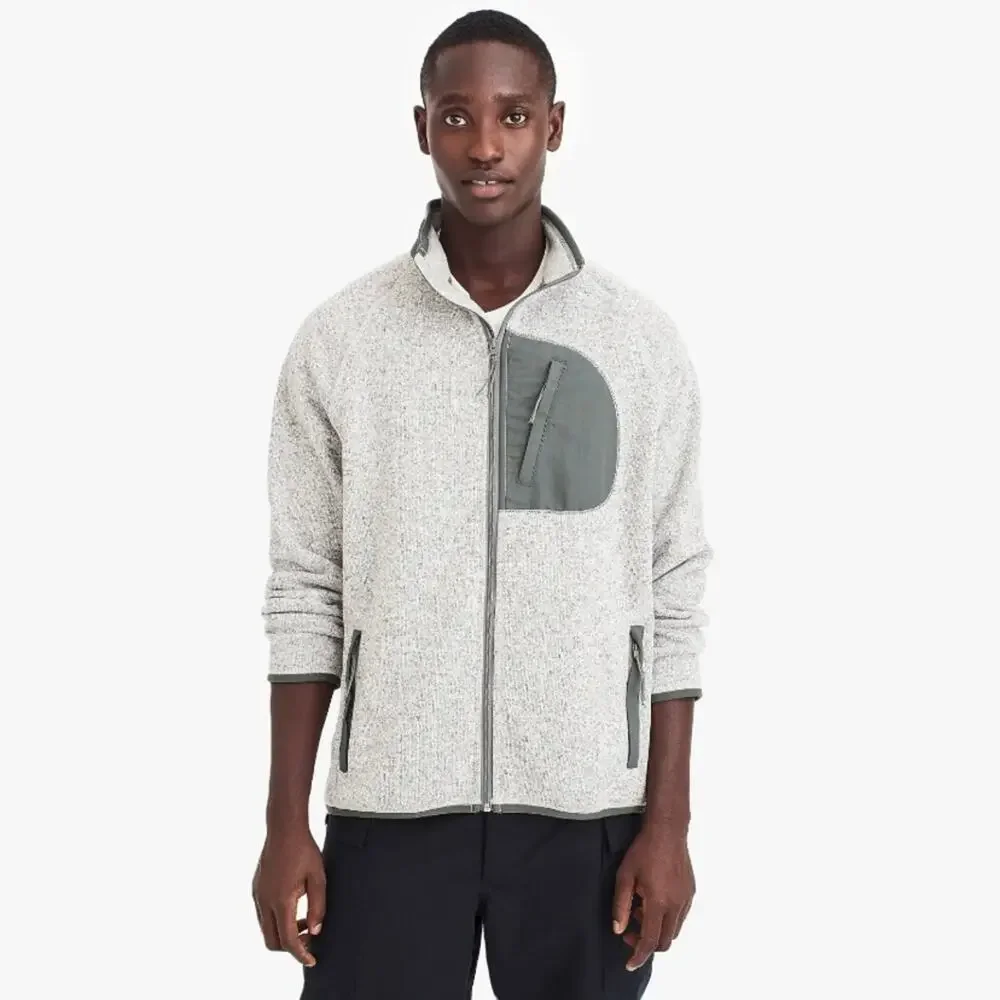 J. Crew Classic Fit Full Zip Fleece Sweater Jacket size Large